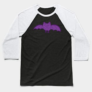 Purple Sad Bat Baseball T-Shirt